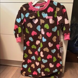 Carter's Brown Sleep Sack with Colorful Hearts
